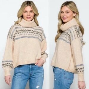 Madewell Somervell Fair Isle Turtleneck Sweater Size Medium SOLD OUT ONLINE